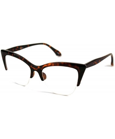 1950's Vintage style Cat Eye Clear Lens Glasses P4022CL - Tortoise - CY17YSI0EM7 $7.80 Cat Eye