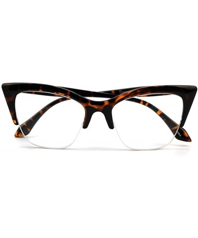 1950's Vintage style Cat Eye Clear Lens Glasses P4022CL - Tortoise - CY17YSI0EM7 $7.80 Cat Eye