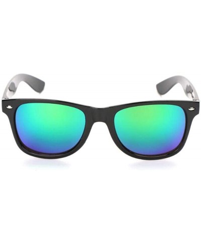 Classic Sunglasses Women Sunglasses Men Driving Mirrors Black Frame Blue - Silver - CN18XHEQ47Q $7.24 Aviator