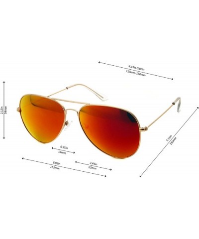 Metal Sunglasses Fashion UV400 Polarized Lens - Gold Frame / Orange Lens + Gold Frame / Blue Lens - C3186592N0A $20.11 Aviator