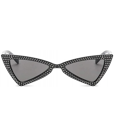 Triangle Sunglasses Women Sunshade Rhinestone Butterfly Frame Cat Eye Sun Glasses Female Black Eyewear UV400 - CD198OG8AMN $8...