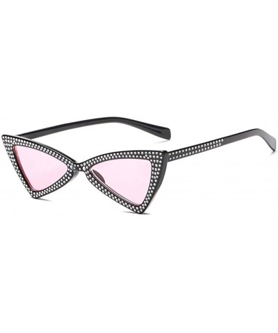 Triangle Sunglasses Women Sunshade Rhinestone Butterfly Frame Cat Eye Sun Glasses Female Black Eyewear UV400 - CD198OG8AMN $8...