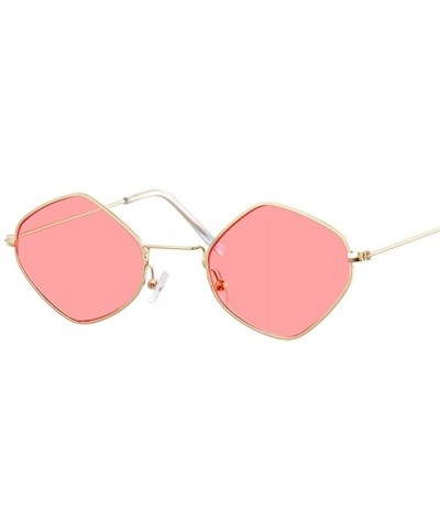 Pink Sunglasses Women Square Sun Glasses For Women Cool Retro Female Sunglasses - Gold Red - CY1998U6HGR $5.95 Square