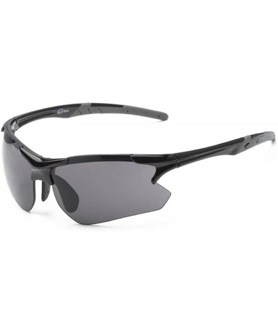 Running Cycling Triathlon Fashion Sports Wrap Sunglasses UNBREAKBLE TR90 Frame - Black&smoke - CV11YG9JQA7 $8.34 Wrap