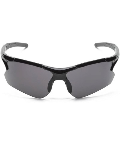 Running Cycling Triathlon Fashion Sports Wrap Sunglasses UNBREAKBLE TR90 Frame - Black&smoke - CV11YG9JQA7 $8.34 Wrap