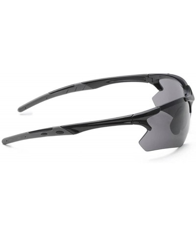 Running Cycling Triathlon Fashion Sports Wrap Sunglasses UNBREAKBLE TR90 Frame - Black&smoke - CV11YG9JQA7 $8.34 Wrap