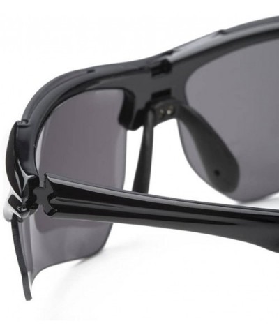 Running Cycling Triathlon Fashion Sports Wrap Sunglasses UNBREAKBLE TR90 Frame - Black&smoke - CV11YG9JQA7 $8.34 Wrap