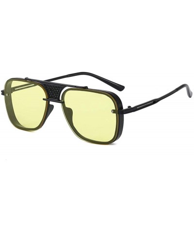 Metal Men's Sunglasses Gold Code Sunglasses European and American Glasses Sunglasses - Silver / Blue - CN190MA4QTM $20.91 Oval