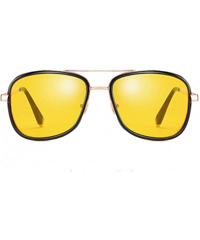 Iron Man Sunglasses Mens Womens Retro Square Metal Frame Sunglasses - C3 - CU18E6AT857 $9.51 Shield