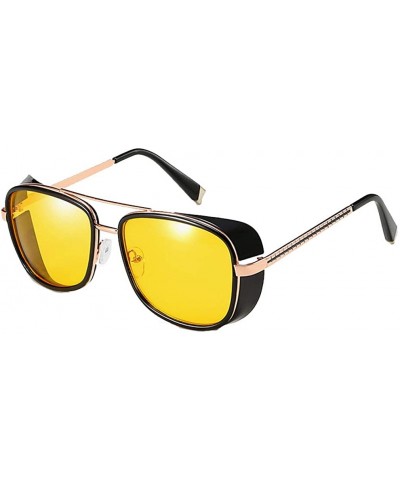 Iron Man Sunglasses Mens Womens Retro Square Metal Frame Sunglasses - C3 - CU18E6AT857 $9.51 Shield