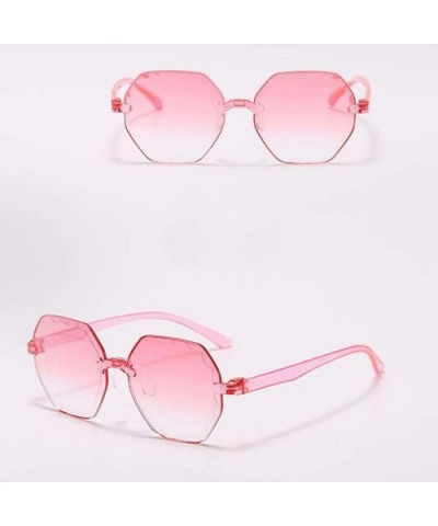 Unisex Fashion Rimless Multilateral Sunglasses Jelly Sunglasses - Red - CE1903YQ50I $9.01 Rimless