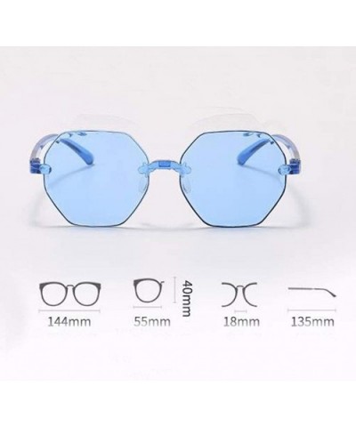 Unisex Fashion Rimless Multilateral Sunglasses Jelly Sunglasses - Red - CE1903YQ50I $9.01 Rimless