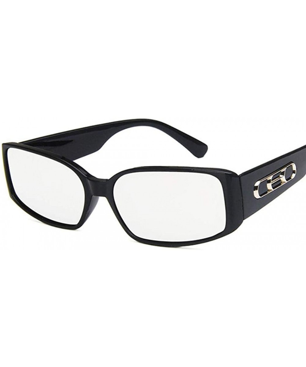 Women Fashion Square Shape UV400 Framed Sunglasses Sunglasses - White Black - CJ18QN9SE8L $5.19 Square