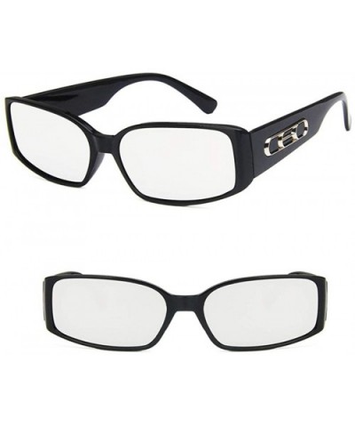 Women Fashion Square Shape UV400 Framed Sunglasses Sunglasses - White Black - CJ18QN9SE8L $5.19 Square