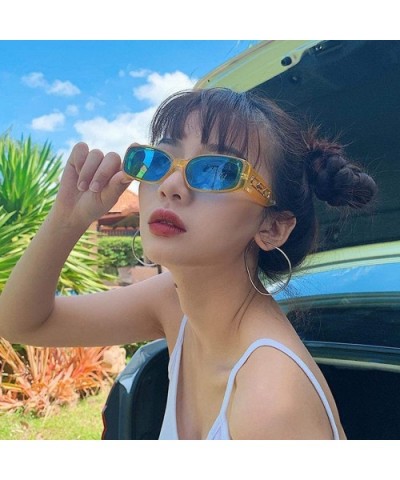 Women Fashion Square Shape UV400 Framed Sunglasses Sunglasses - White Black - CJ18QN9SE8L $5.19 Square