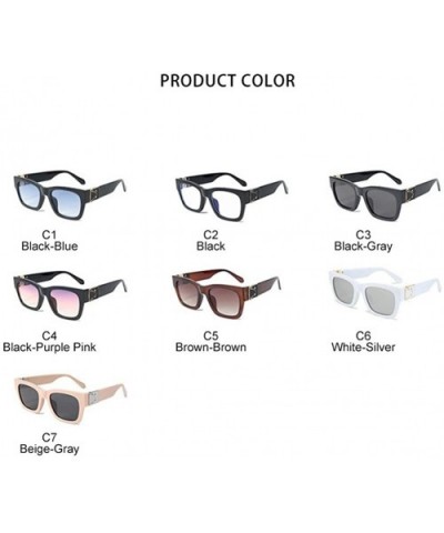 Sunshade Vintage Square Men Women Sunglasses Personality Design Street Edge Sun Glasses UV400 - C8199QCAETN $6.47 Square