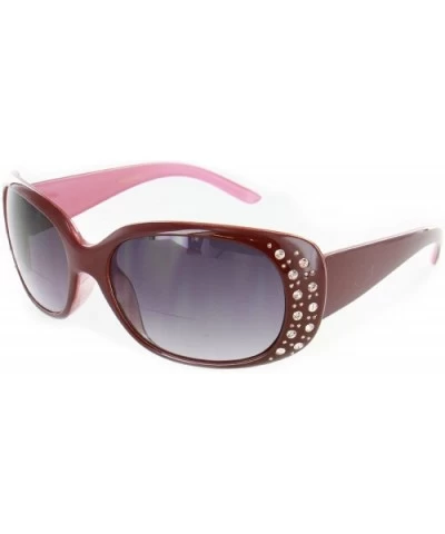 Oceana" Fashion Bifocal Sunglasses Women (Pink +1.50) - Black & Pink W/ Smoke Lens - CN11I4RYC6V $18.02 Oval