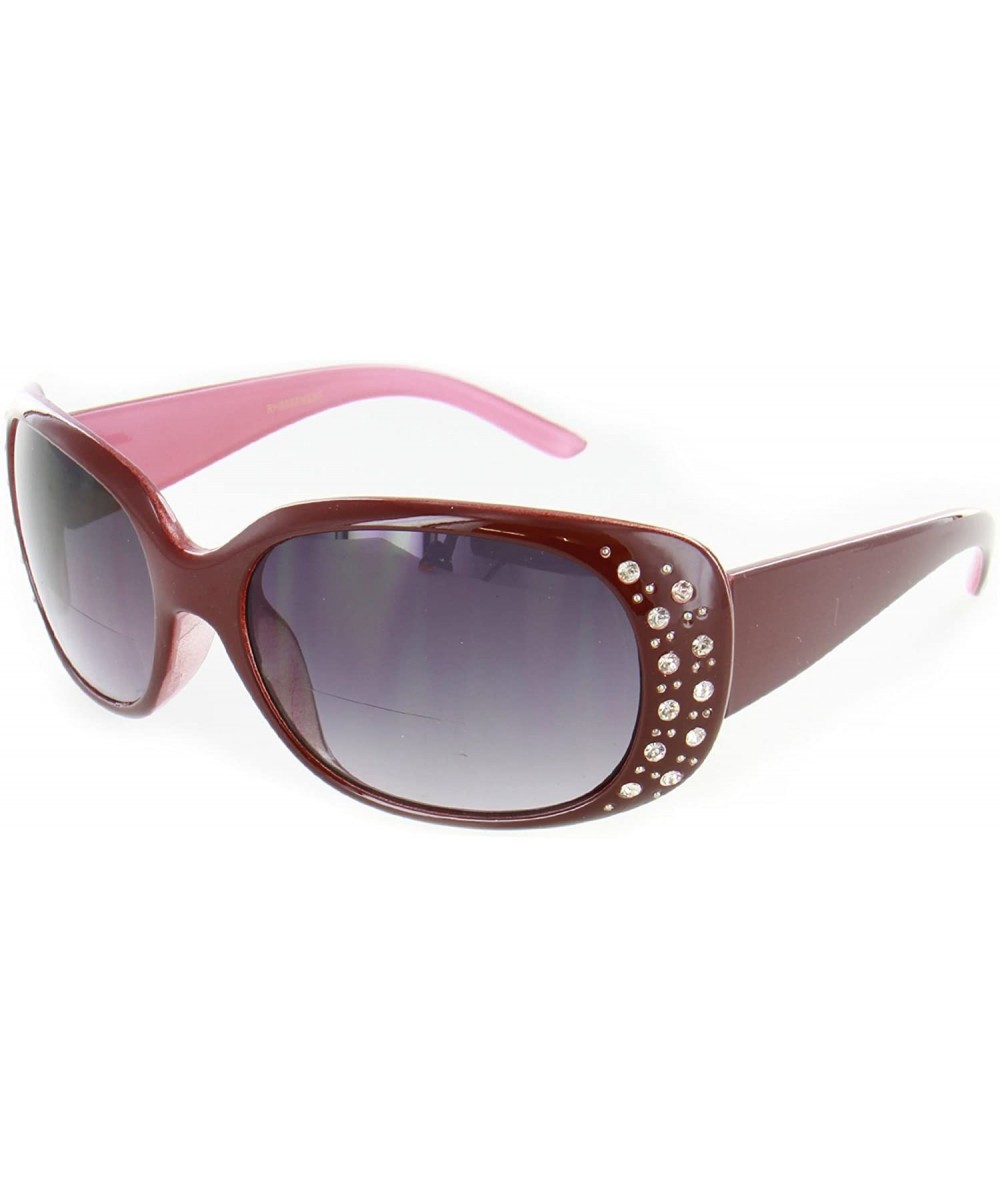Oceana" Fashion Bifocal Sunglasses Women (Pink +1.50) - Black & Pink W/ Smoke Lens - CN11I4RYC6V $18.02 Oval