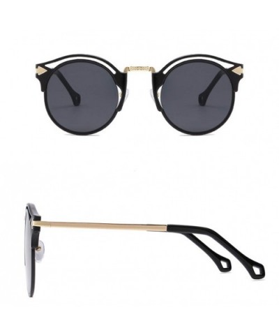 2020 Sunglasses Female Retro Big Frame Arrow Glasses Bright Sunglasses (Transparent Frame Gray Lens) - CM190L98U25 $7.27 Square