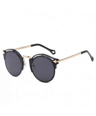 2020 Sunglasses Female Retro Big Frame Arrow Glasses Bright Sunglasses (Transparent Frame Gray Lens) - CM190L98U25 $7.27 Square