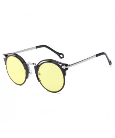 2020 Sunglasses Female Retro Big Frame Arrow Glasses Bright Sunglasses (Transparent Frame Gray Lens) - CM190L98U25 $7.27 Square