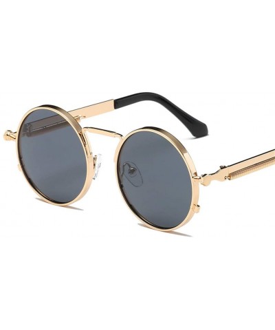 Vintage Men Sunglasses Women Round Metal Frame Colorful Lens Sun Glasses - Silver Silver - CH194OS7KRC $13.14 Round