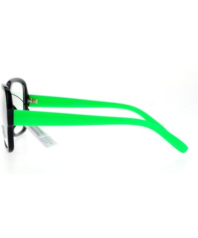 Nerd Eyewear Clear Lens Glasses Square Frame Hipster Fashion Eyeglasses - Black Green - CO187ICLNX6 $6.65 Square