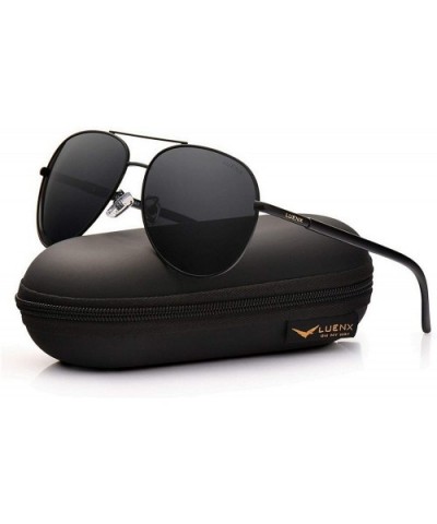 Mens Aviator Sunglasses Polarized Women UV 400 Protection - 613-black/Non-mirror - CB18E4OU9H6 $13.22 Aviator