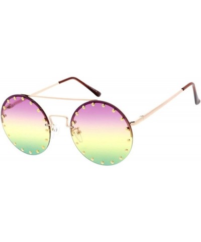 Candy Lens 80s Retro Fashion Round Frame Sunglasses - Multi - CA18U0OL0MW $8.84 Oversized