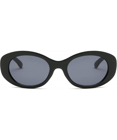 Retro Vintage Clout Goggles Oval Mod Round Lens Sunglasses - Black - CL18I578IAU $5.25 Oval