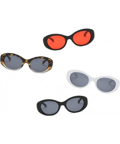 Retro Vintage Clout Goggles Oval Mod Round Lens Sunglasses - Black - CL18I578IAU $5.25 Oval