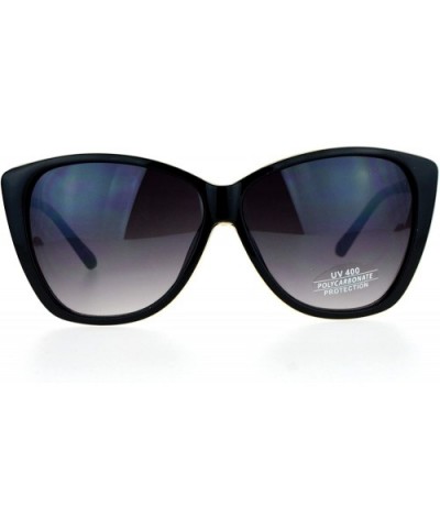 Oversize Womens Cat Eye Butterfly Diva Chic Sunglasses - Black Smoke - CM12I5GR5FP $9.59 Butterfly