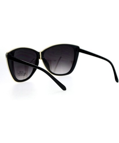 Oversize Womens Cat Eye Butterfly Diva Chic Sunglasses - Black Smoke - CM12I5GR5FP $9.59 Butterfly
