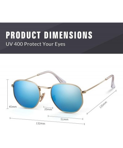 Hexagonal Polarized Sunglasses Men Women - Kimblue - CK18HXKU033 $6.50 Round