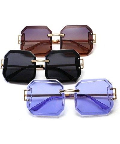 New Polarized Sunglasses Ladies Frameless Trimming Fashion Trend Big Frame Glasses Square Men Sunglasses - C418X2XQZ7N $10.66...