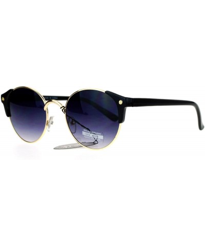 Womens Sunglasses Retro Hipster Fashion Cute Round Shades UV 400 - Black - CZ188HLN8TM $5.60 Round