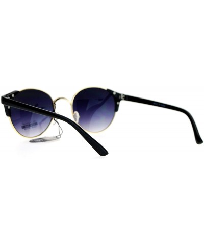 Womens Sunglasses Retro Hipster Fashion Cute Round Shades UV 400 - Black - CZ188HLN8TM $5.60 Round