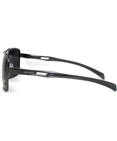 No Glare Polarized Lens Rectangular Sport Pilots Sunglasses - Gunmetal Black - CE196IQOHXL $12.10 Square