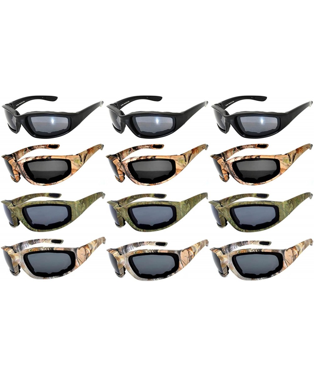 12 Motorcycle CAMO Padded Foam Sport Glasses Polarized Smoke Lens Sunglasses - .12-moto-polarized-mix - CK18DR82RCG $53.02 Sport