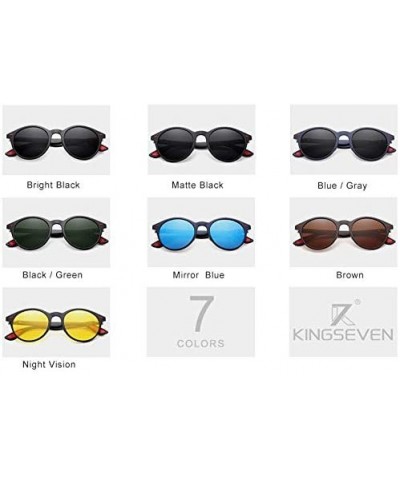 Genuine TR90 Tough Polarized Sunglasses For Men and Women Round Fashion - Bright Black - CN18QH650NK $16.84 Rectangular