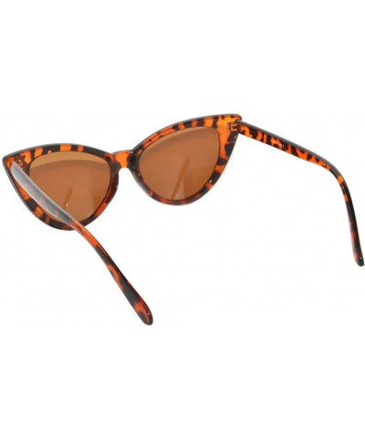 Fashion Vintage Retro Cat Eye Sunglasses Leopard Frame Brown Lens - CS11S58EZ7F $7.28 Goggle