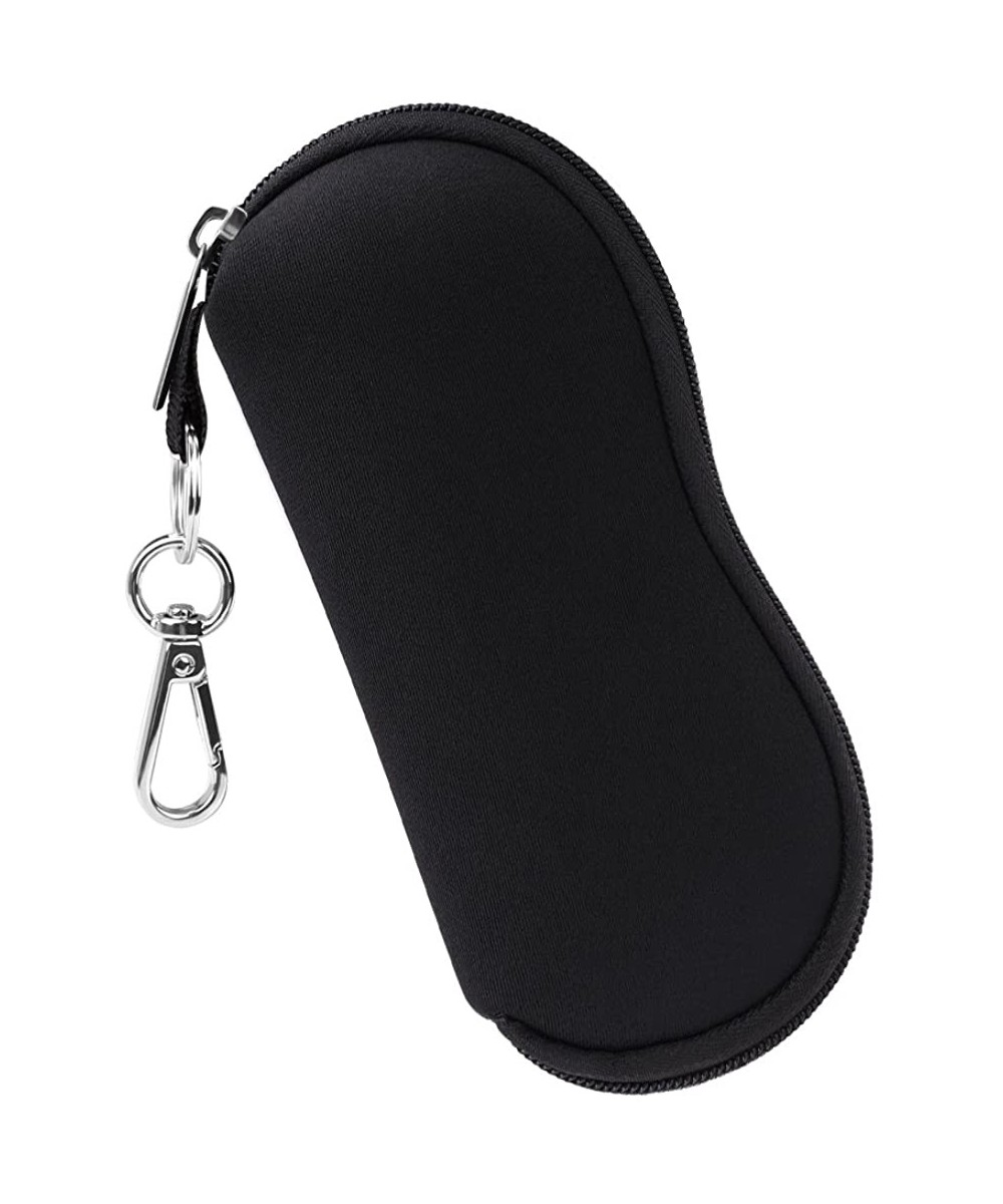 Glasses Case with Carabiner - Ultra Light Portable Neoprene Zipper Sunglasses Soft Case - A-black - CQ1894QTQ8D $6.11 Aviator