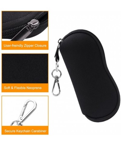 Glasses Case with Carabiner - Ultra Light Portable Neoprene Zipper Sunglasses Soft Case - A-black - CQ1894QTQ8D $6.11 Aviator