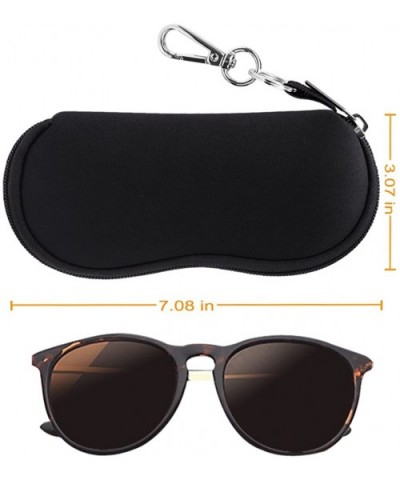 Glasses Case with Carabiner - Ultra Light Portable Neoprene Zipper Sunglasses Soft Case - A-black - CQ1894QTQ8D $6.11 Aviator