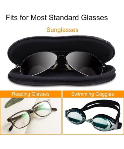 Glasses Case with Carabiner - Ultra Light Portable Neoprene Zipper Sunglasses Soft Case - A-black - CQ1894QTQ8D $6.11 Aviator