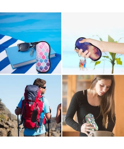 Glasses Case with Carabiner - Ultra Light Portable Neoprene Zipper Sunglasses Soft Case - A-black - CQ1894QTQ8D $6.11 Aviator