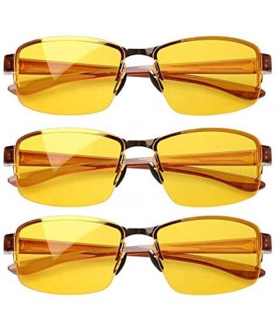 3 Pack Driving Sunglasses Day and Night Vision Glasses Men Women - 11003-yellow - C518QZ7OGU0 $9.74 Sport