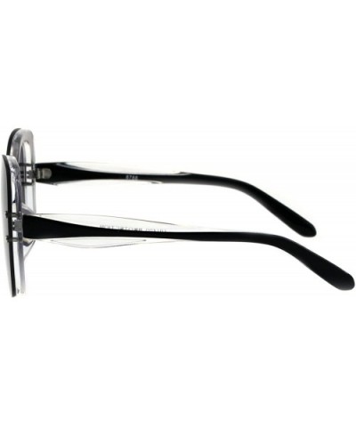 Womens Rimless Exposed Lens Oversize Butterfly Plastic Sunglasses - Clear Smoke - CS18GQZWGC4 $8.65 Rimless