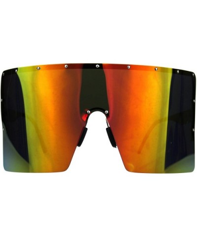 Polarized Mirror Lens Visor Shield Sunglasses Oversized Sun Cover Shades UV 400 - Gold (Orange Mirror) - C8180WTAG9O $17.08 O...