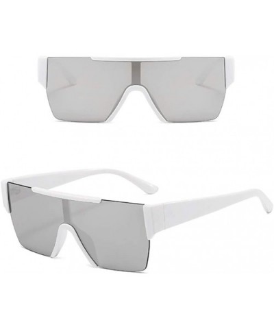 Men Women Oversized Visor Sunglasses Futuristic Rimless Mirror Sunglasses Unisex Gift - C8 - CM196U40L3L $11.91 Oversized